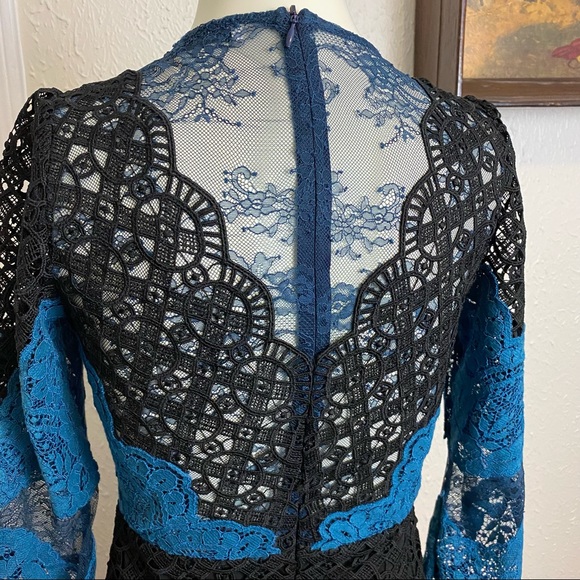 SANDRO BELLADONE LACE MINI DRESS SIZE 36 - Picture 10 of 13